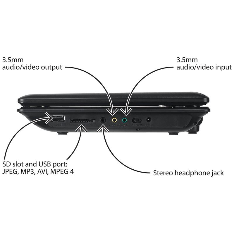 GPX 12" Portable DVD Player Bundle w/ Carry Case & Headphones