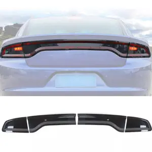Smoked Rear Tail Light Covers Trim for 2015+ Dodge Charger, Automotive Auto Accessories, ABS Material Car Exterior Decor with High-Quality UV Coating, Easy Installation，car accessories for men