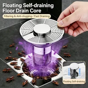 FLASH SALE - Floating Self-Draining Floor Drain Core | Anti-Clog Hair Catcher & Odor Blocker for Bathroom Sink & Shower | Easy Install Drain Filter