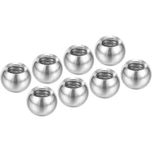 8 Pack M6x10mm Ball Nuts Knob, Female Thread 304 Stainless Steel Round Blind Hole Screw Cap Cover for Lighting Machinery DIY Decoration, Silver