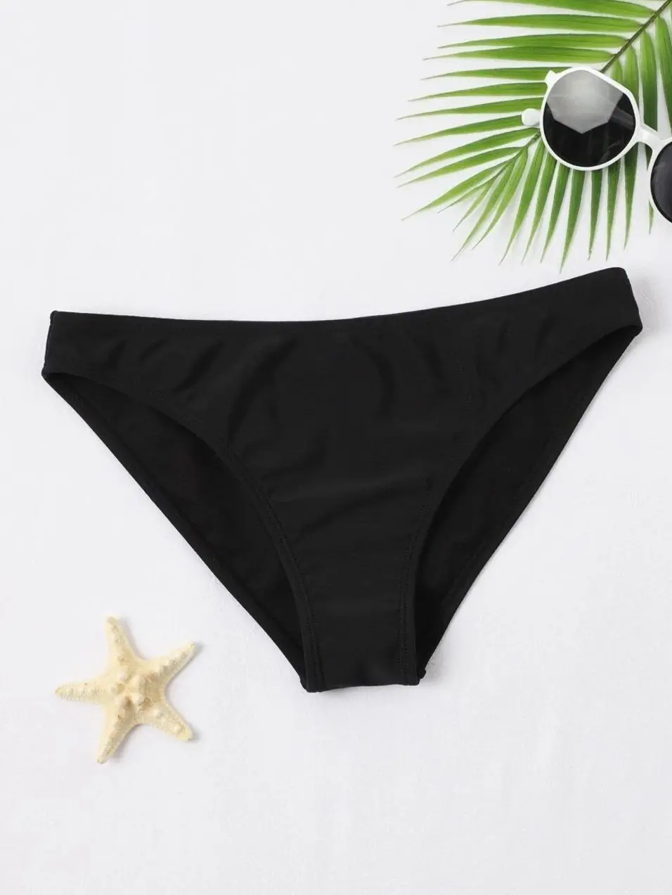 Swim Basics Summer Beach Solid Bikini Bottom