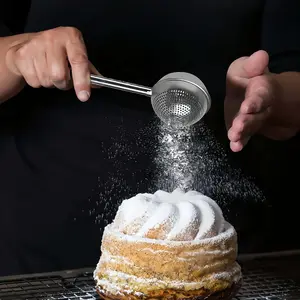 Stainless Steel Flour Duster for Baking, Long-Handled Flour Sifter & Powdered Sugar Shaker, Baking Tools, Kitchen Gadget, Utensils, Baking Supply-MM