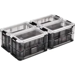 Small Tackle Box 8pcs Removable Freely Assemble Fishing Tackle Storage Boxes Strip Seal Luminous Waterproof Fishing Tackle Organizer With Magnetic Function