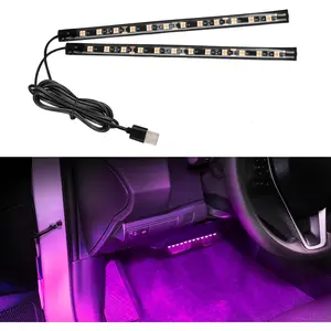 LED Strip Light, 12V 24 LED  Interior Atmosphere Lamps with USB Port, Auto Under Dash Ambient Night Light, Universal  Accessories ( , USB)