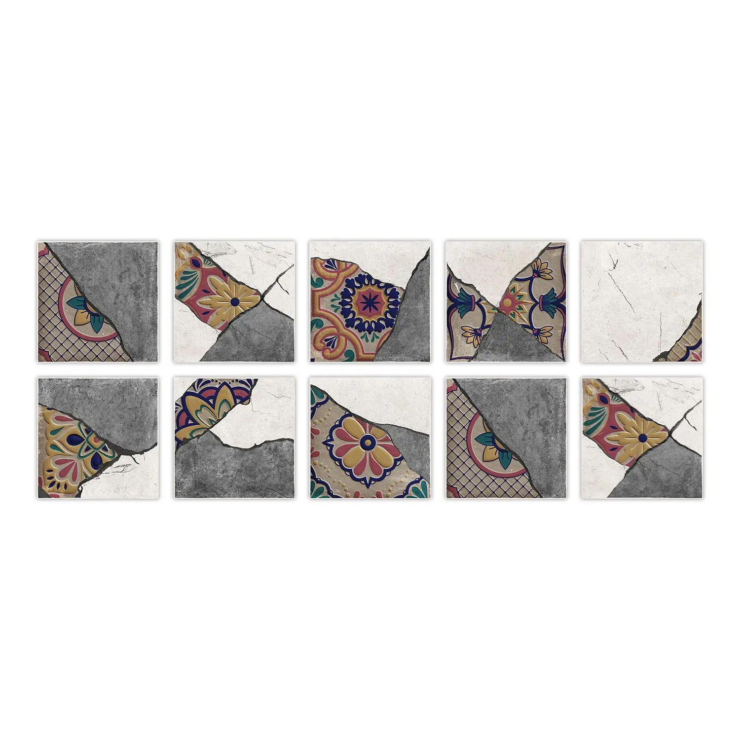 10 Sheets Creative Pattern Wall Stickers, Waterproof and Easy to Apply, Suitable for Living Room TV Background Wall Decoration,3.94inX3.94in，5.91inX5.91in，7.87inX7.87in，#TOP PICKS