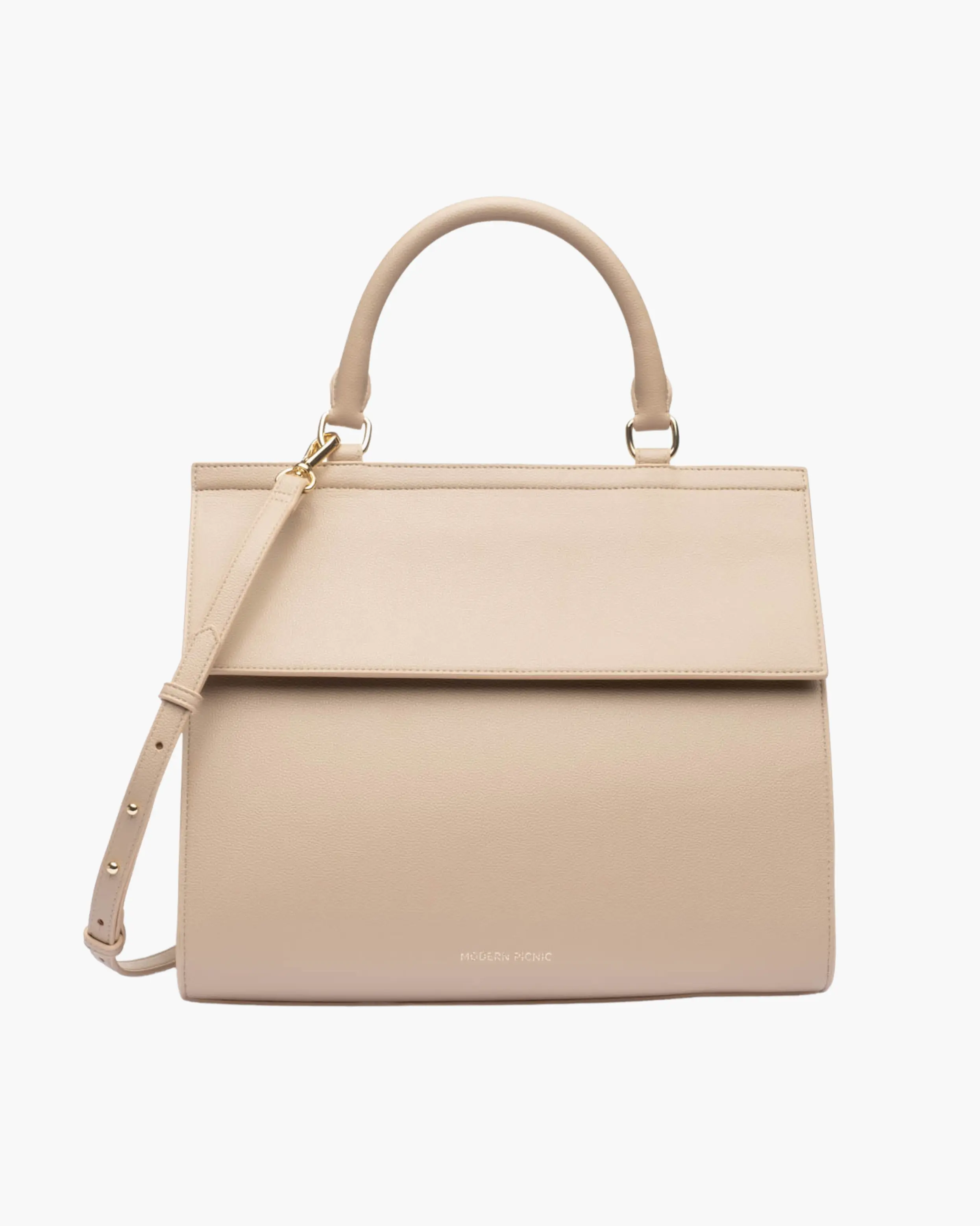Modern Picnic Vegan Leather Large Lunch Bag for Women, Cooler Lunch Bag for Girls, Easily Wipeable with Adjustable Shoulder Strap, Perfect for Fitting 2+ Meals & Drinks, Insulated Interior, Chic Vegan Leather Exterior (Cream) | As Seen on Shark Tank
