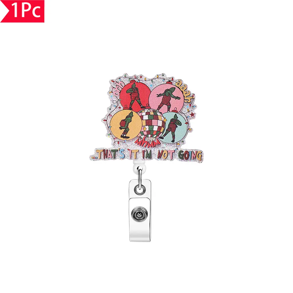 Obsessed Grinch Christmas Sparkly Badge Reel, Badge Decoration, Funny Festive ID Clip, Perfect for Holiday & Humor Fans, Viral Tiktok Pick