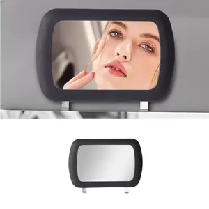 Car Sun Visor Vanity Mirror, Clip-on Automotive Makeup Sun-Shading, Vehicle Sun Visor Cosmetic Vanity Mirror for Women Girls, Universal Interior Car Accessories (Black)