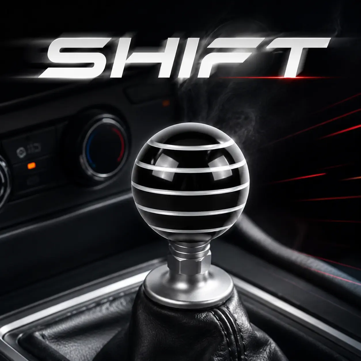 Universal Racing Stripe Shift Knob, Glossy Round Gear Shift Knob with 3 Thread Adapters, Manual Transmission Shifter Ball for Cars, Trucks & JDM Builds JDM Style Racing Interior Manual Transmission #ShiftKnob #JDMStyle #CarAccessories #ManualTransmission