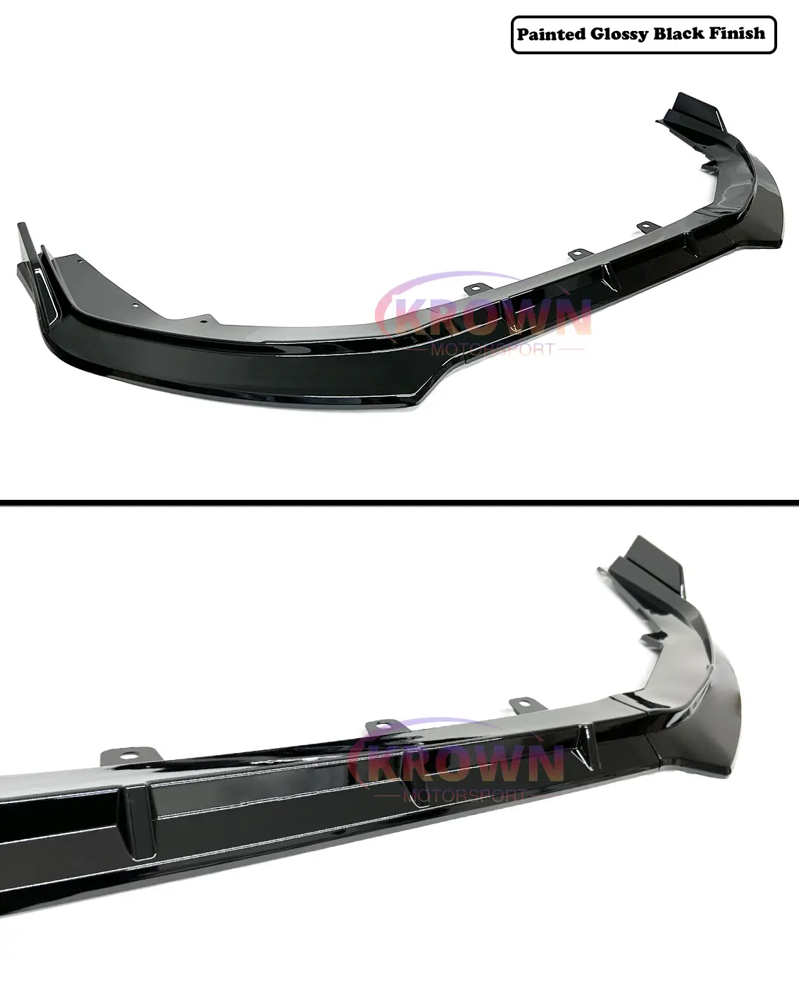FOR 2024+ NISSAN SENTRA GLOSSY BLACK V STYLE 3 PCS FRONT BUMPER LIP SPLITTER KIT