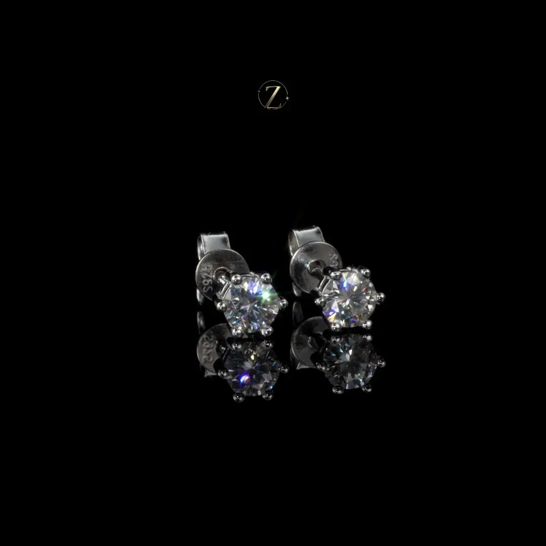 Zovelle Lumière | 0.6CT Total Moissanite Stud Earrings | D Color VVS1+ | GRA Certified | 925 Sterling Silver | Gift for Her