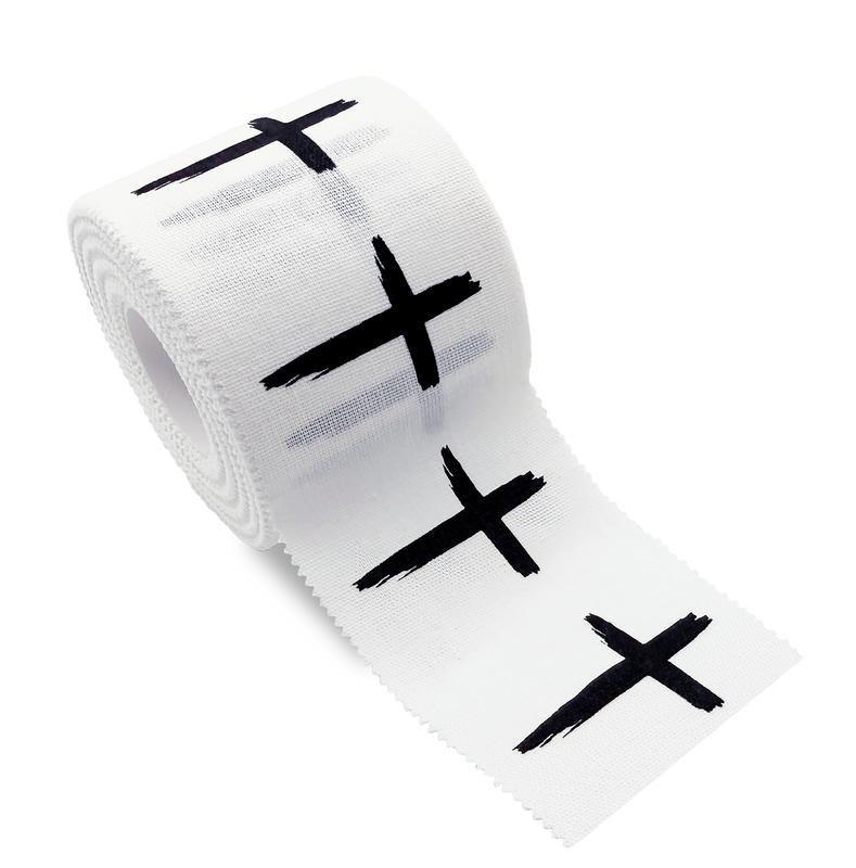 NEW Distressed Cross Sports 100% Cotton Athletic Tape 2 In. x 30 Ft. White Black Christian Faith Gift Bible Verse Wrap Brace Athletes Wrapping Finger Hand Ankle Wrist Knee Baseball Football Wrestling Gymnastics Boxing Soccer Crossfit Weight Lifting Cloth