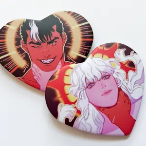 BERSERK GUTS & GRIFFITH CHOKING 2.25" HEART BUTTONS