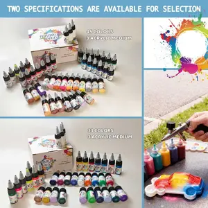 Water-Based Spray Gun Acrylic Paint Set, Includes Metallic & Neon Colors, Ideal for Artists Beginners Students DIY Projects, 10ML Bottles