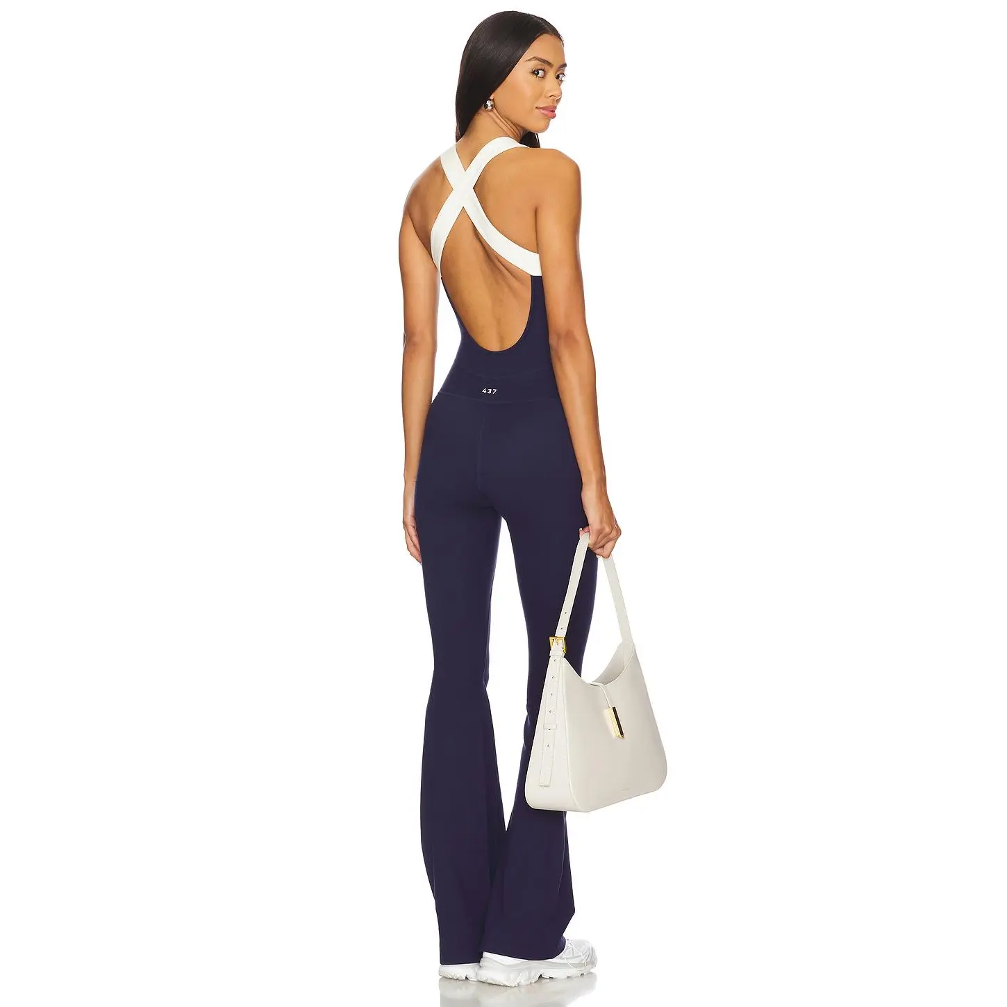 437 The Sculpt Onesie in Navy & Creme 437 The Sculpt Onesie in Navy & Creme