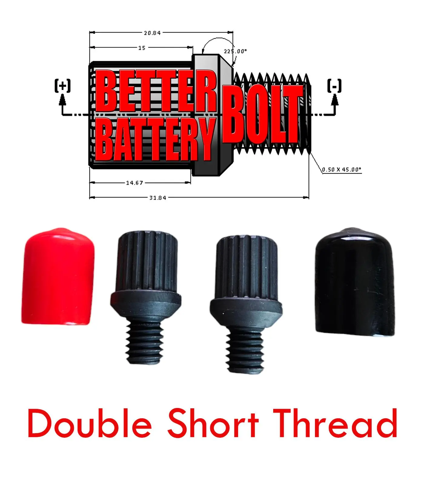 Car Battery Terminal, GM Style Side Post Terminal Bolts, Single Cable Length (1 Pair) Auto Parts Truck Accessories Powerbank Jumper Repair Side Post GM