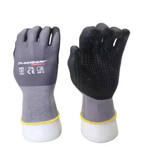 3 PAIR D'LUXE DOTTED COATED GLOVES /SPANDEX AND NYLON SHELL WITH NITRILE COATED GLOVES