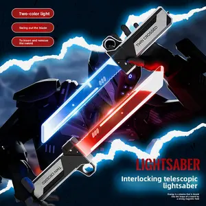 Party Photo Props New Double-Blade Telescopic Lightsaber Glowing Sword Cool Double Sword Insertion Laser Sword