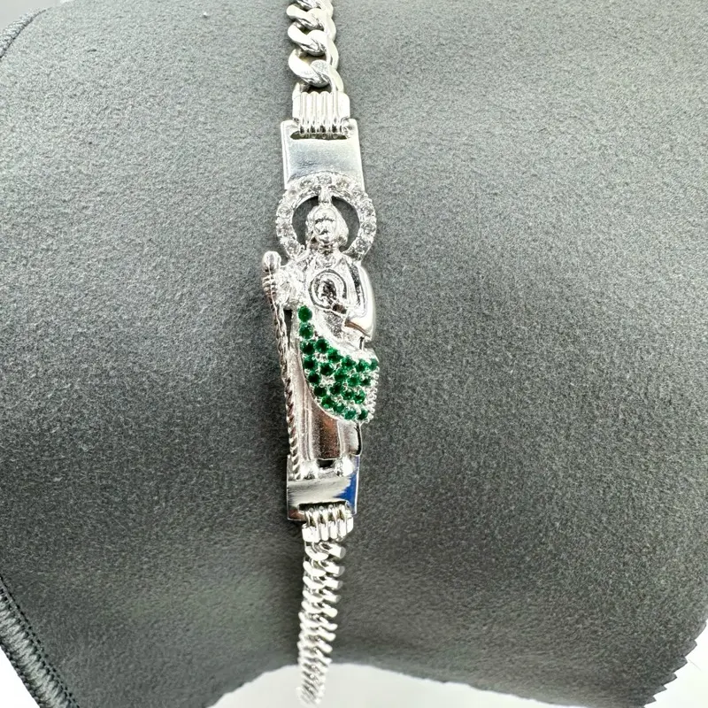 Saint Jude Bracelet 8” & 8.5” in Authentic 925 Mexican Silver – Premium Quality, Faith & Protection