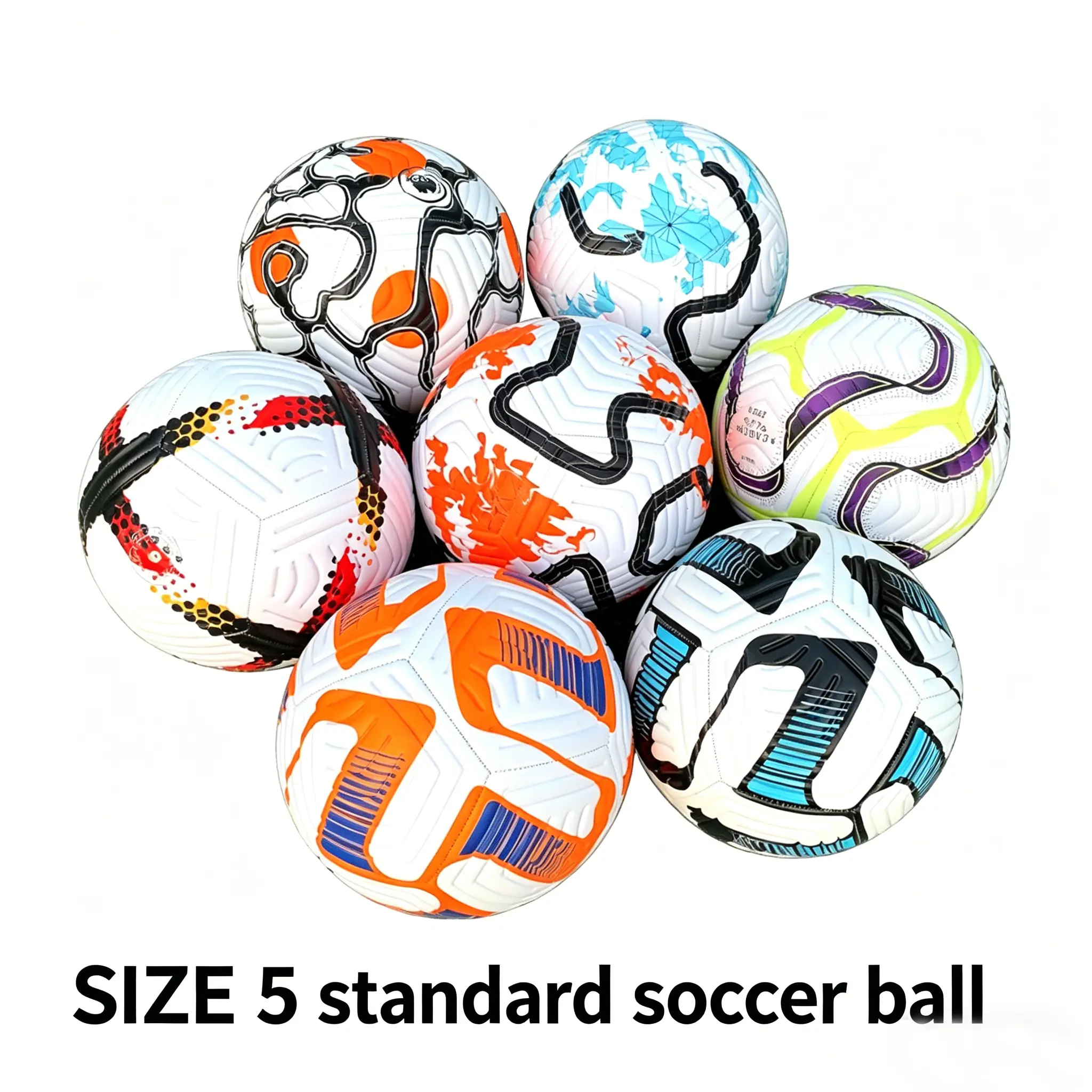 2026 Tricolor Professional Size 5 Soccer Ball - Thermobonded Technology, Seamless Design Football, Durable Synthetic Leather, Waterproof PU Soccer Equipment for Training & Competition