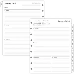 2026 Weekly Planner Refills for Happy Planner Classic Notebook - 9 Discs Punched, Two Pages Per Week, Jan 2026 to Dec 2026, 7" x 9-1/4"
