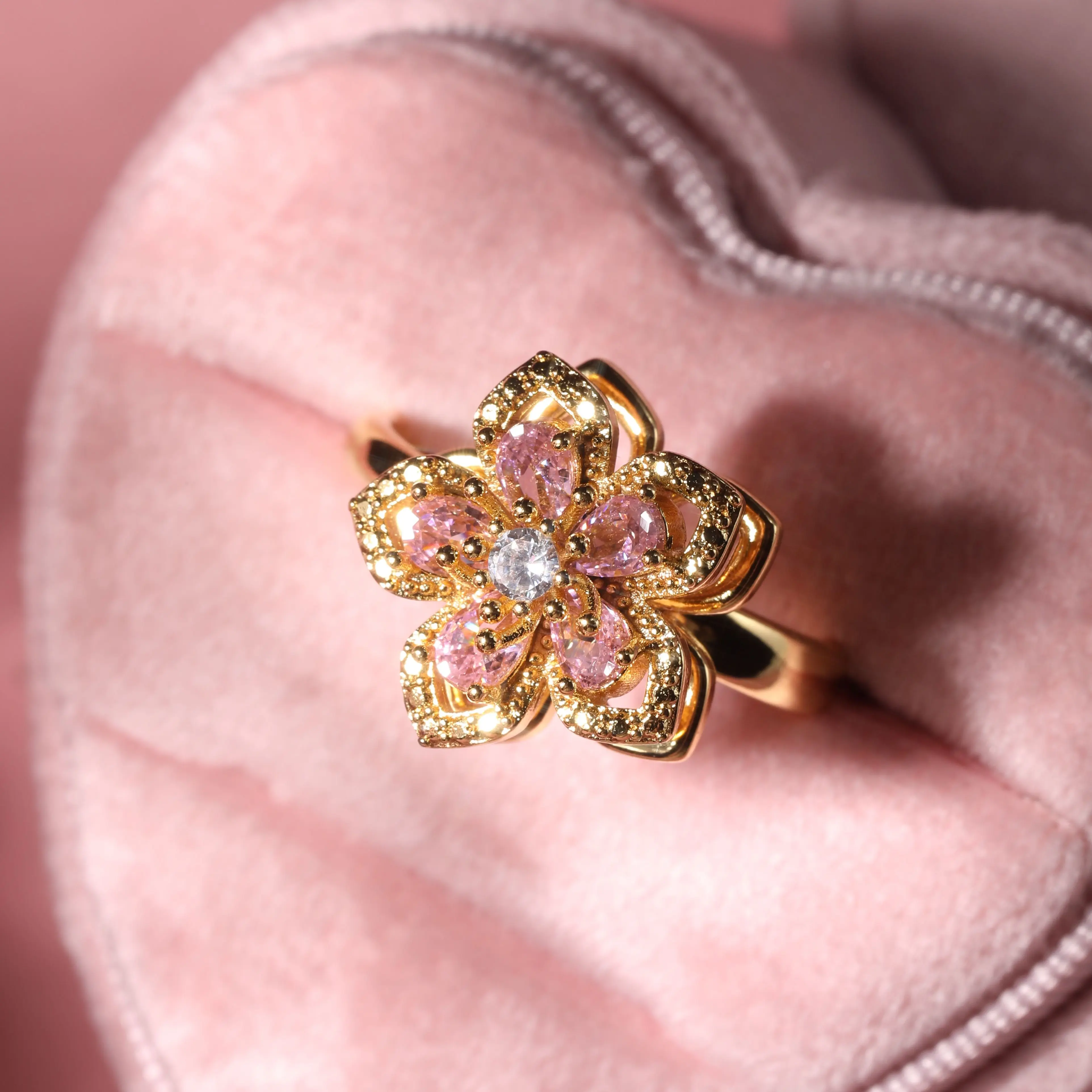 Princess Rapunzel Ring, Adjustable Tangled Fidget Stress Relief Jewelry, Flower Spinning Ring, Rose Gift for Dreamers & Kids