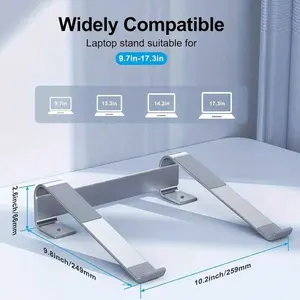 Adjustable Aluminum Laptop Cooling Stand 26×25×6.5cm | Ergonomic Elevated Desk Stand for MacBook, HP & All Laptops with Stable Support