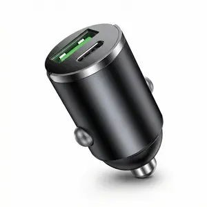 Mini Car Charger Dual USB A+C Fast Charging Adapter PD & QC 3.0 Type-C Port 12V/24V Universal Plug for iPhone 15 14 13 Pro Max Samsung S24 Ultra Car Accessories Must Haves - New