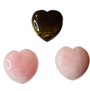 Rose Quartz & Tiger’s Eye Crystal Hearts | Polished Stone | Southwest Crystals