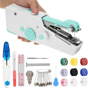 Handheld Sewing Machine for Quick Stitching, Mini Sewing Machine with Sewing Kits for , Travel, DIY (Blue)