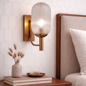 Dewdrop Wall Lamp Bronze and Clear On-Site Modern Indoor Lighting Fixture for Bedroom Living Room Hallway Decor