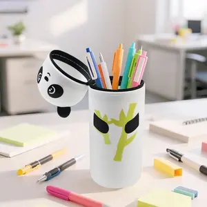 Adjustable Panda Shape Silicone Pen Holder, Food Grade Material, Durable Design, Perfect for Office & Home Use, Unique Gift Idea