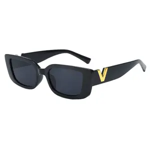 Black Gray Modern Rectangle Sunglasses