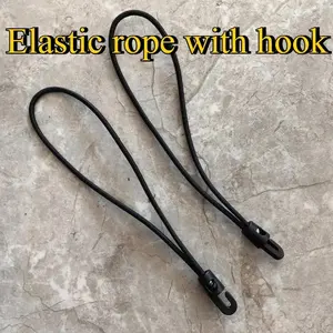 10pcs 4mm Plastic Single Hook Elastic Luggage Rope Hooked Elastic Cord Rubber Rope for Outdoor Camping