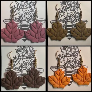 Fall Leaf Handcrafted Polymer Clay Earrings