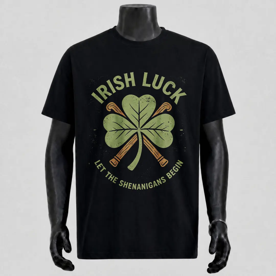 【Tee-Lucky Shamrock】 Unique Fashion Top Unisex Summer 100% Cotton Breathable Casual Crewneck Graphic T-Shirt