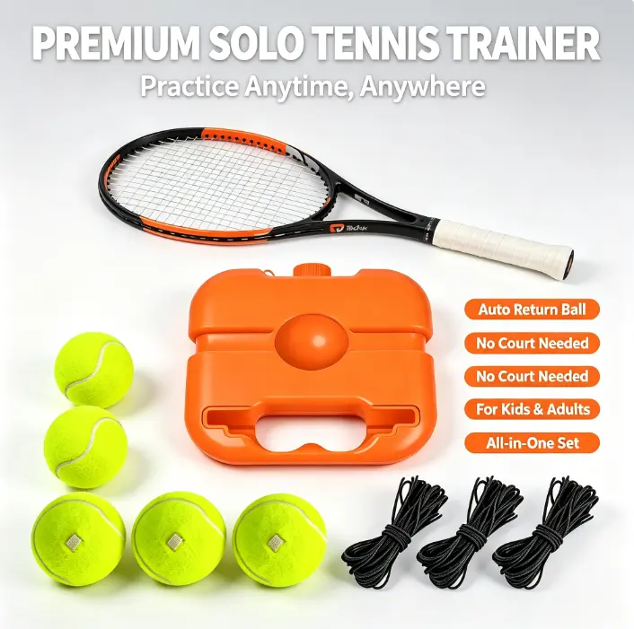 Portable Solo Tennis Training Rebound Set, Self Practice Tennis Equipment for Adults Children Tennis Beginners, Perfect Holiday Gift for Tennis Lovers