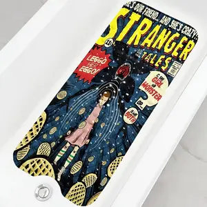 Stranger Things Girl Monster Theme Illustration Bath Mat, suitable for bathtubs, laundry rooms, bedrooms, kitchens, and home décor.
