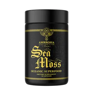 Ambrosia Irish Sea Moss Capsules | High Dose 500 mg/Serving | Made with Organic Sea Moss | Veggie Capsules