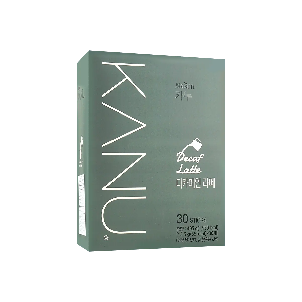 Maxim KANU Korean Low Caffeine Latte Coffee Mix Sticks - 13.5g x 30 Sticks