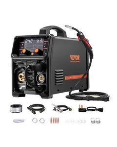 【Summervibes】VEVOR Pro MIG Welder,  , 250Amp Pluse Mig Welding Machine, 5-in-1 Synergic Welder Machine Gas MIG/Flux Core MIG/Stick/Lift TIG/AU TIG, 110V/220V Dual Voltage Aluminum Mig Welder with LCD Screen Display