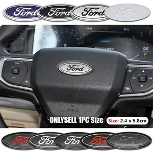 1Pc 5.8cm Car Steering Wheel Center Badge Logo Sticker, Decals Car Interior Decoration Accessories for Ford Focus 2 3 4 MK2 MK3 MK4 ST F150 Mondeo Fiesta Fusion Ranger Mustang Kuga Edge Explorer Ecosport