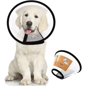 Plastic Pet Recovery Collars & Cones for Dogs and Cats After Surgery Adjustable Dog Neck Cone Surgical Elizabeth E-Collar Prevent Biting and Stop Licking Wound (S)