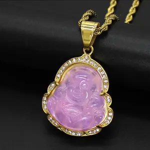 Lavender Buddha Pendant