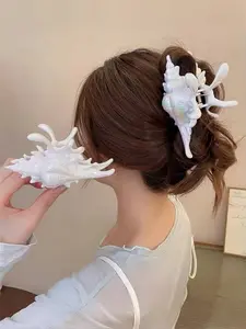 Women's Ocean-Inspired Hair Clip Set, Hair Claws, Colorful Seashell Design, Perfect for Beach Vacations & Daily, Stylish Hair Accessories