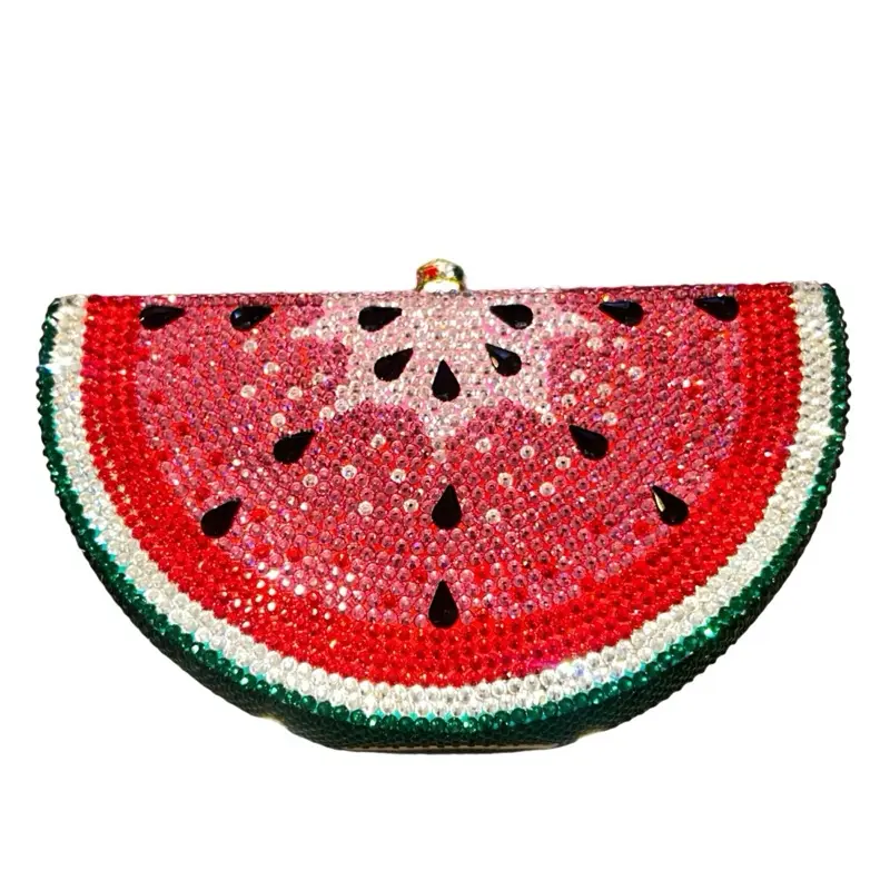 Watermelon Rhinestone Clutch