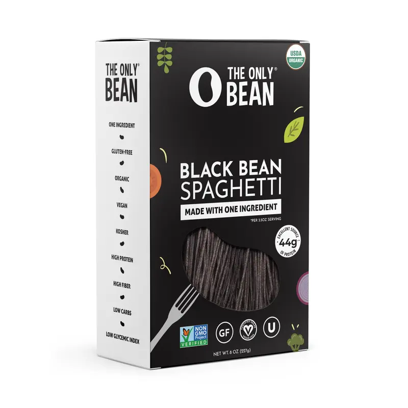 The Only Bean Organic Black Bean Spaghetti - High Protein, Low Carb, Vegan, Gluten-Free
