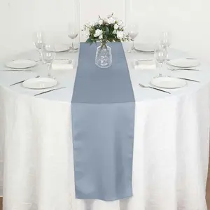 Polyester 12"x108" Table Runner Dusty Blue - Durable & Wrinkle-Resistant Table Decor
