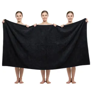 REDKISS Pack of 1 Jumbo Bath Sheet, 40 x 80 Inches Microfiber Oversized Bath Towel for Bathroom, Extra Large & Lightweight, Quick-Dry, Super Soft & Highly Absorbent, Perfect to Wrap Yourself In, Black