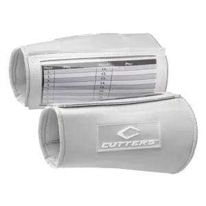 Cutters Triple Playmaker Wristcoach - White, for Receivers, Quarterbacks & Linemen - with 3 Windows for Easy Reference - Machine Washable